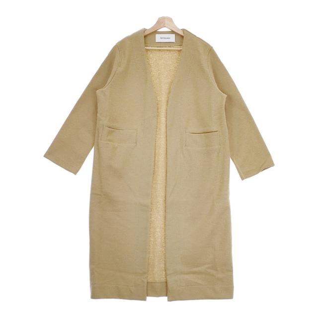 veritecoeur ウール ノーカラーコート 定価41800円 VCC-364 サイズF コート ベージュ レディース ヴェリテクール【中古】4-1216T△
