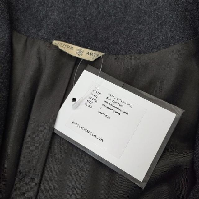 ARTS&SCIENCE Nocollar CDJK ウールノーカラーコート 073-L278-347 コート チャコールグレー レディース アーツ&サイエンス【中古】5-0205T♪_2