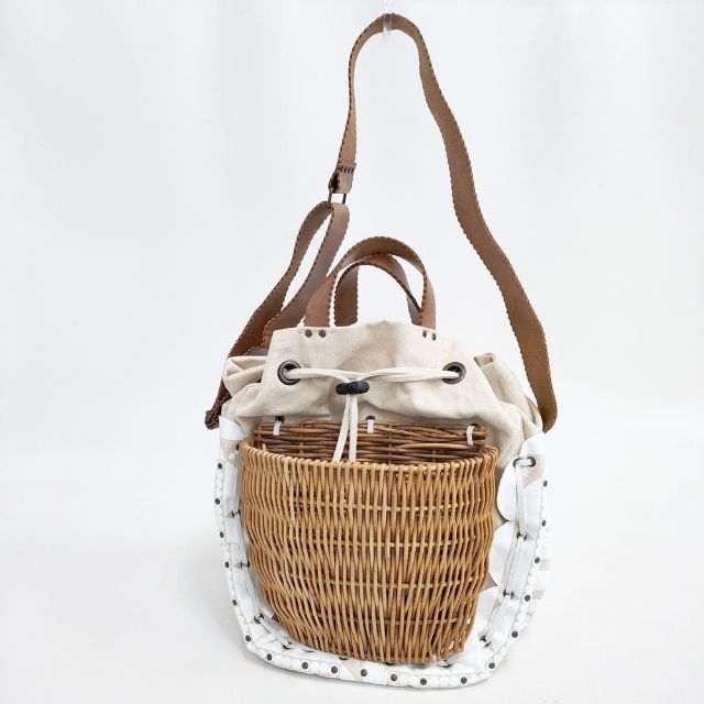 ebagos First date,Yeah! キャンバス 紅籐 かご トートバッグ