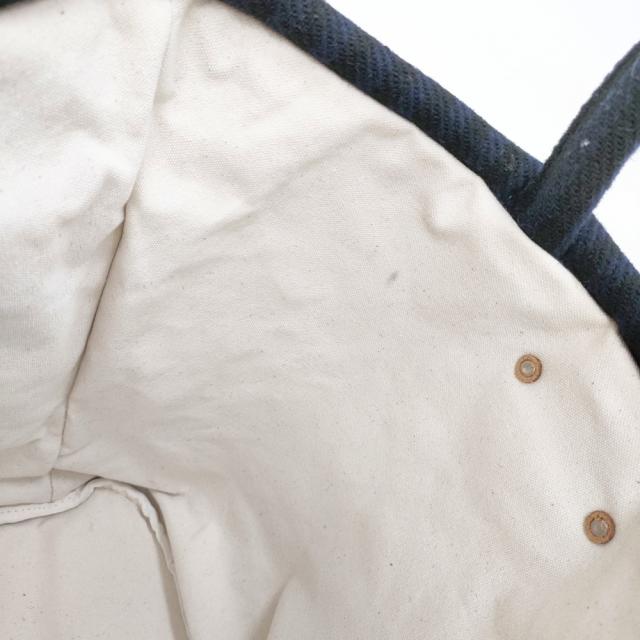 R&D.M.Co- ウールストライプ マルシェバッグ トートバッグ ブラック