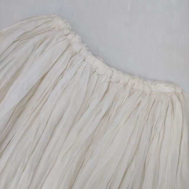 R&D.M.Co- コットンシルクギャザー スカート オフホワイト キナリ レディース オールドマンズテーラー【中古】5-0827M∞ R&D.M.Co- コットンシルクギャザー スカート オフホワイト キナリ