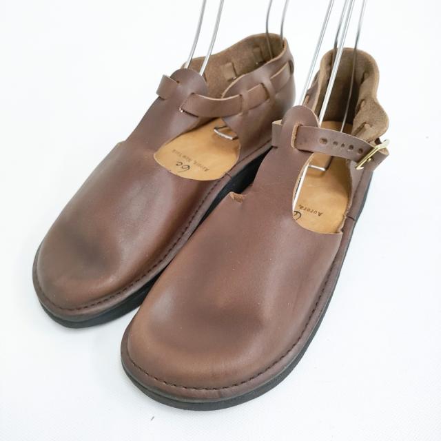 AURORA SHOES 新品 West Indian ウェストインディアン T-Strap 6C 定価33000円 靴 ブラウン レディース オーロラシューズ【中古】5-0523G♪