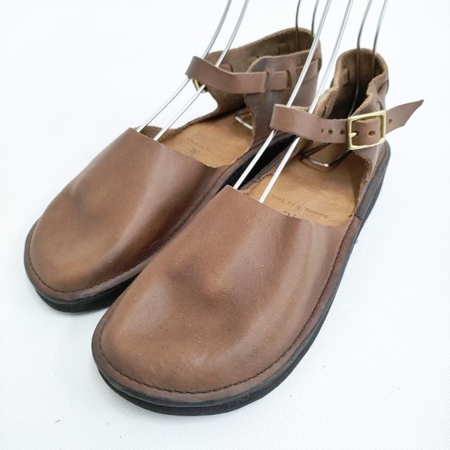 AURORA SHOES 未使用 Chinese Mary Jane チャイニーズメリージェーン 定価33000円 7C 靴 ブラウン レディース オーロラシューズ【中古】5-0523G♪