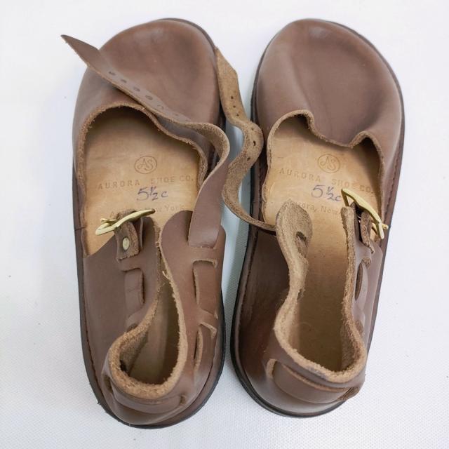 AURORA SHOES 未使用 Chinese Mary Jane  チャイニーズメリージェーン 定33000円 5.5C 靴 ブラウン レディース オーロラシューズ【中古】5-0523G♪