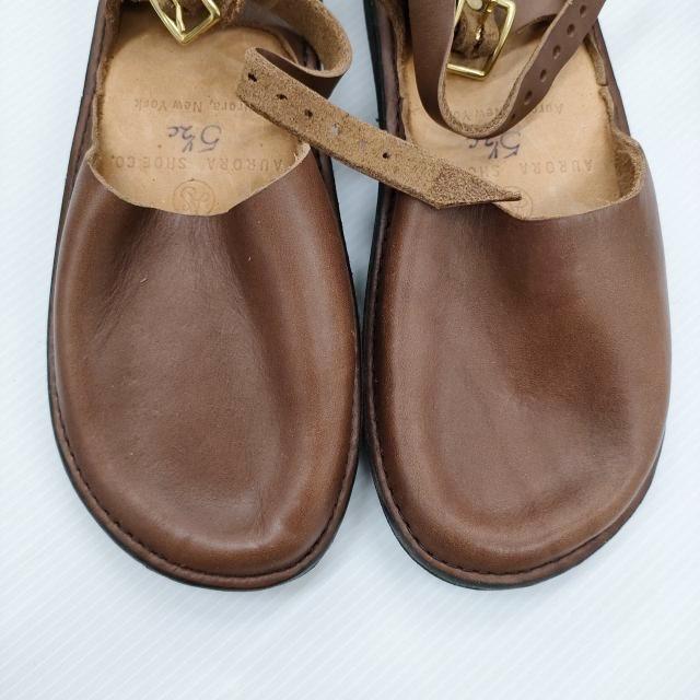 AURORA SHOES 未使用 Chinese Mary Jane  チャイニーズメリージェーン 定33000円 5.5C 靴 ブラウン レディース オーロラシューズ【中古】5-0523G♪