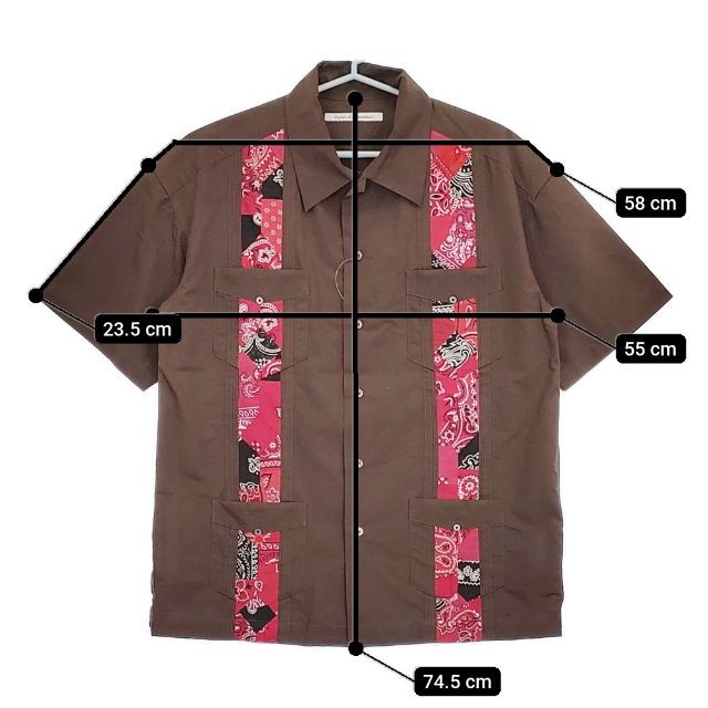 Children of the discordance BANDANA CUBA SHIRTS バンダナキューバシャツ COTDSH-138 半袖シャツ ブラウン メンズ チルドレンオブザディスコーダンス【中古】5-0623S∞_4