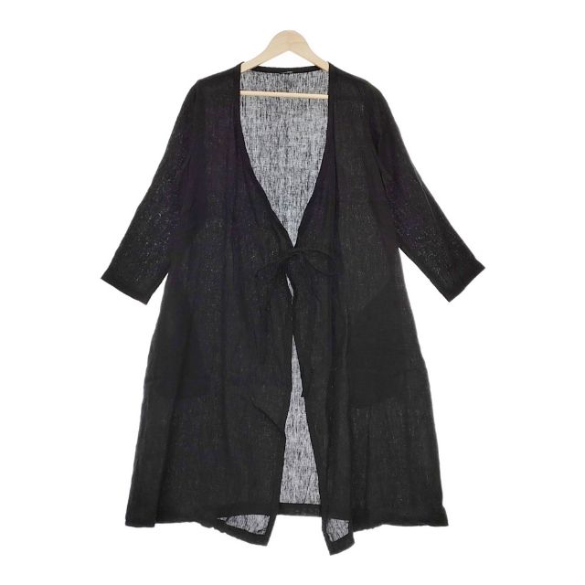 R&D.M.Co- リネンタイローブ 羽織 コート ブラック レディース オールドマンズテーラー【中古】5-0301M∞