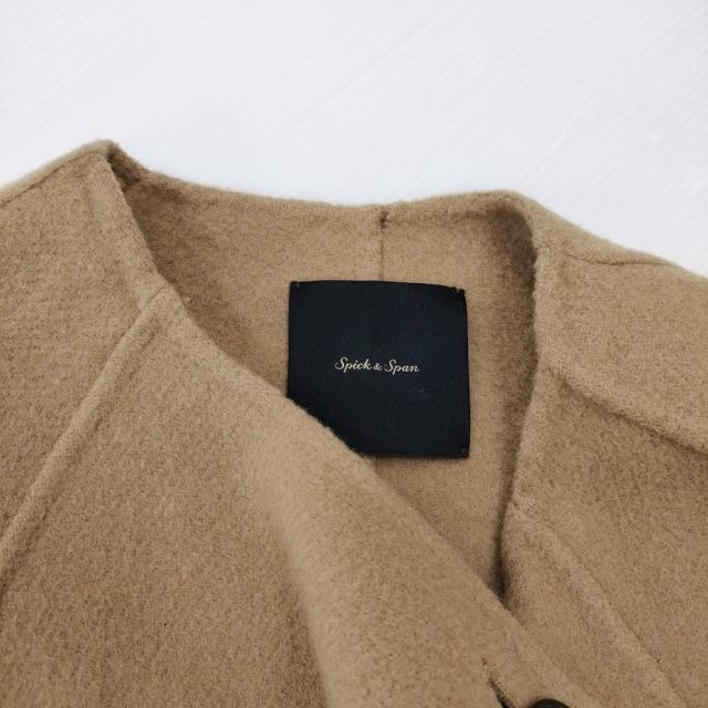 Spick and Span SUPER110S ダブルビーバー ストールセットコート 23AW キャメル レディース スピックアンドスパン【中古】4-1207A♪_3