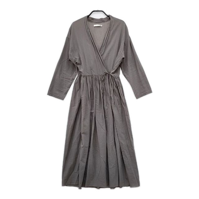 evam eva E201T115 カシュクール コットン ワンピース グレー レディース エヴァムエヴァ【中古】5-0301M∞