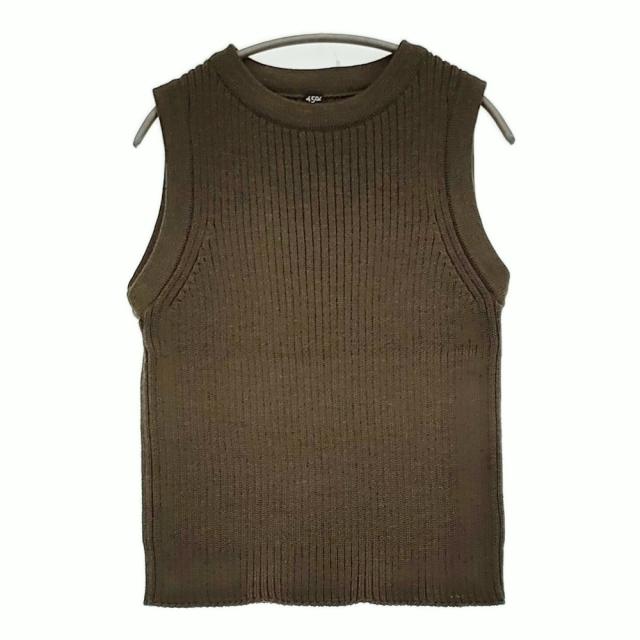 45R/45rpm USモーのリブベスト ニットベスト 定価44000円 サイズ2 2025 カーキ レディース フォーティーファイブアールピーエム【中古】5-1128T♪