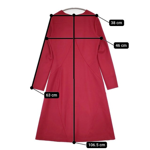 JIL SANDER 切替 フレア ウールドレス イタリア製 ワンピース レッド レディース ジルサンダー【中古】5-1020T∞_4