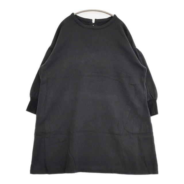 gungendo ワークワンピース 石見銀山 コットン 袖リブ 日本製 ワンピース ブラック レディース 群言堂【中古】6-0525M△