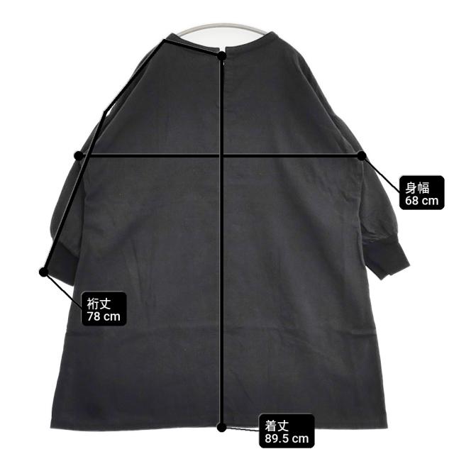 gungendo ワークワンピース 石見銀山 コットン 袖リブ 日本製 ワンピース ブラック レディース 群言堂【中古】6-0525M△_5