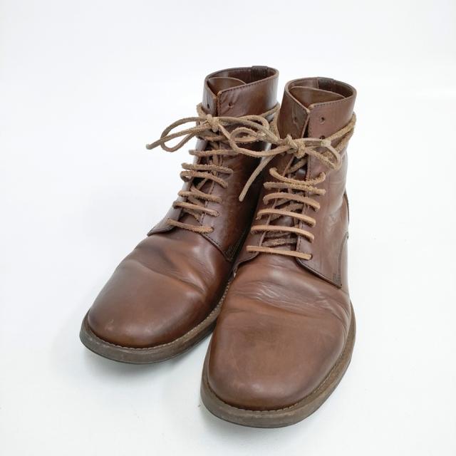 BUTTERO レースアップ レザー 革 41サイズ ブーツ ブラウン メンズ ブッテロ【中古】5-1125T◎