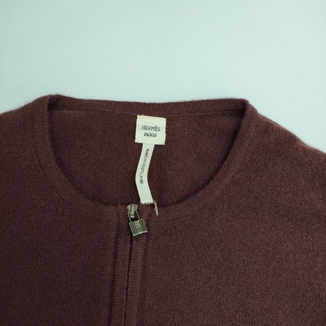 HERMES カシミヤ カデナジップアップ スコットランド製 ニット