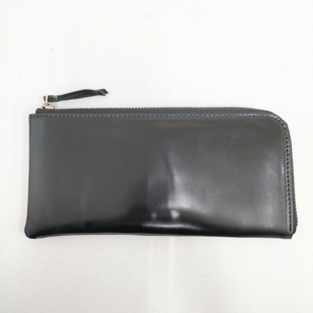 SLOW＆CO スロウアンドコー cordovan Lzip long wallet 定価64900円 コードバン 財布 革 レザー ユニセックス 長財布 ブラック メンズ【中古】5-1125G◎
