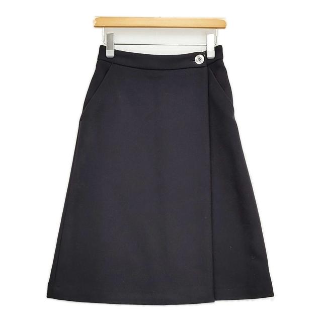 marimekko ウール 巻きスカート サイズ34 スカート ブラック レディース マリメッコ【中古】5-1127T♪