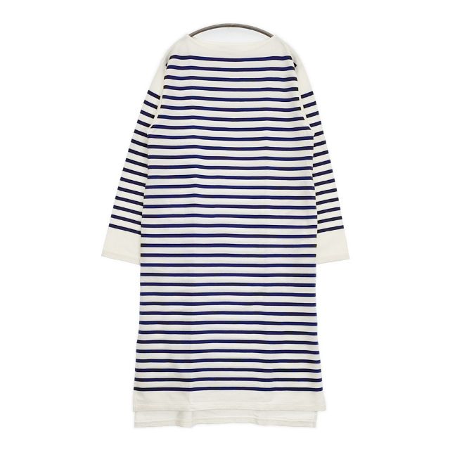 LENO 新品 BASQUE DRESS L2102-CS001 ボーダーバスク ワンピース ホワイト ブルー レディース リノ【中古】6-0223M∞