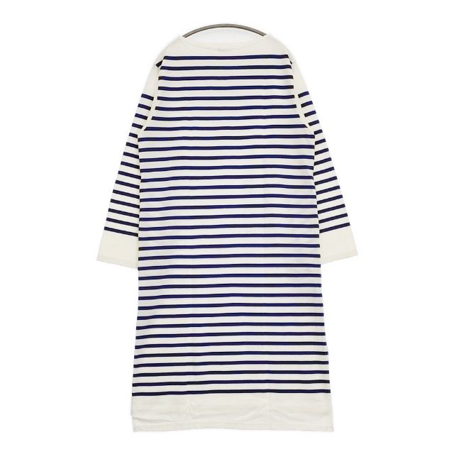 LENO 新品 BASQUE DRESS 定価28600円 L2102-CS001 ボーダーバスク ワンピース ホワイト ブルー レディース リノ【中古】6-0223M∞_1