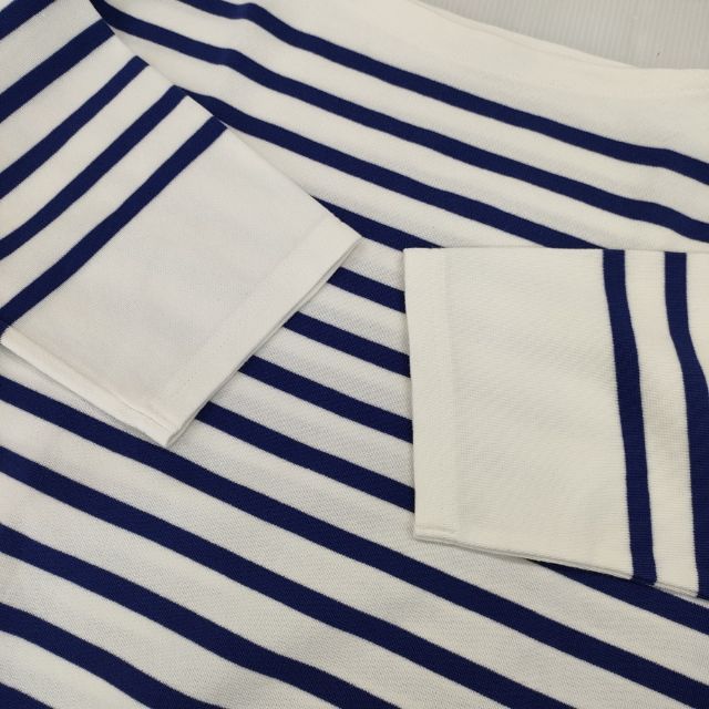 LENO 新品 BASQUE DRESS 定価28600円 L2102-CS001 ボーダーバスク ワンピース ホワイト ブルー レディース リノ【中古】6-0223M∞_3