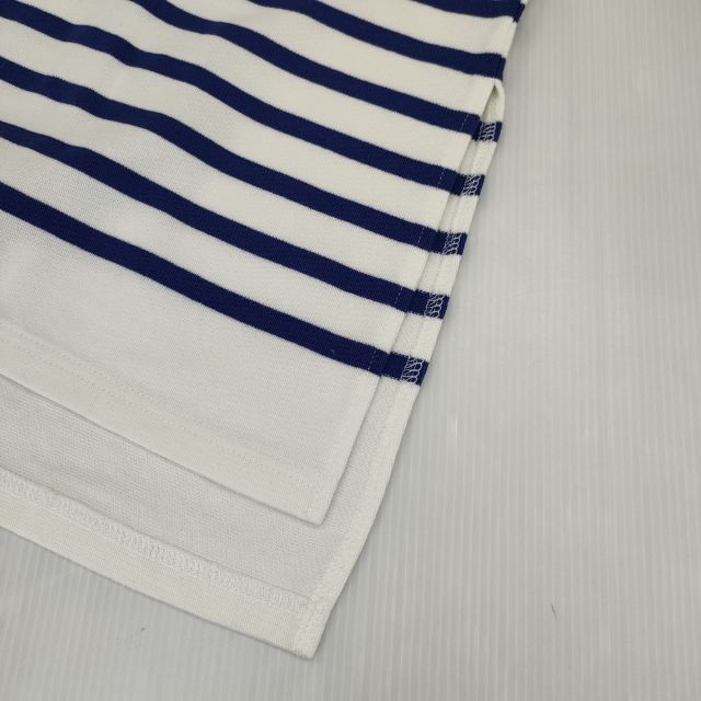 LENO 新品 BASQUE DRESS 定価28600円 L2102-CS001 ボーダーバスク ワンピース ホワイト ブルー レディース リノ【中古】6-0223M∞_4