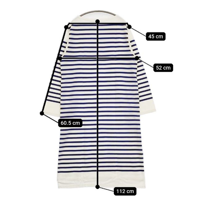 LENO 新品 BASQUE DRESS 定価28600円 L2102-CS001 ボーダーバスク ワンピース ホワイト ブルー レディース リノ【中古】6-0223M∞_5