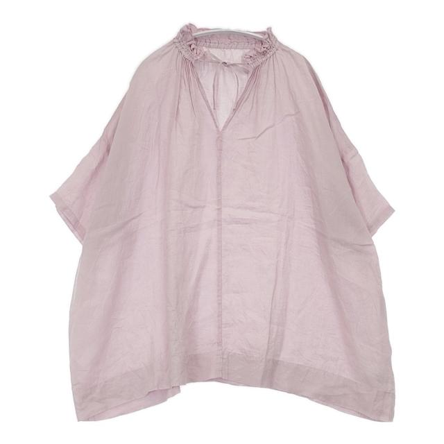 nest Robe 01212-1194 リネンフリルチュニック リボン付き 日本製 サイズF チュニック ピンク レディース ネストローブ【中古】6-0421S△