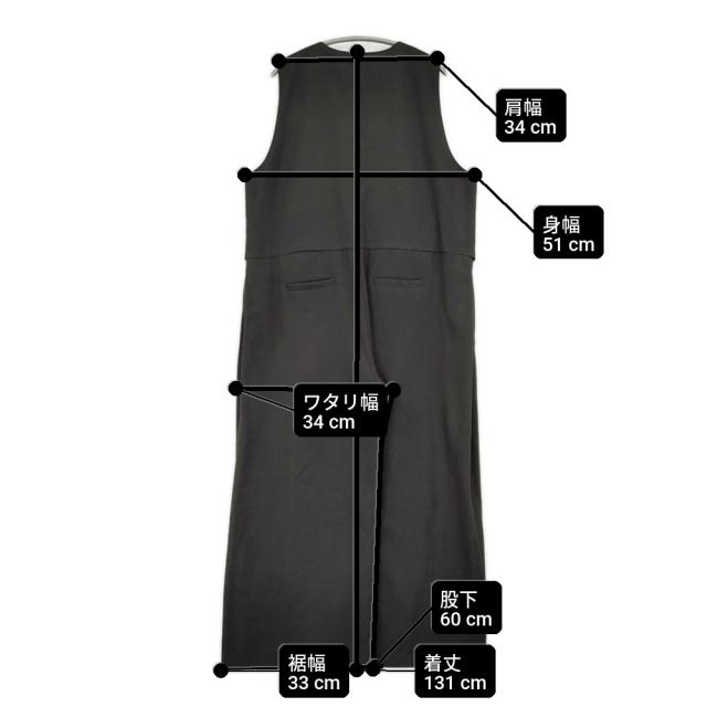 CYAN tokyo シアントーキョー サイドタックベストコンビサロペ Liren別注サイズ 34 504383 オールインワン ブラック レディース【中古】6-0106T♪_5