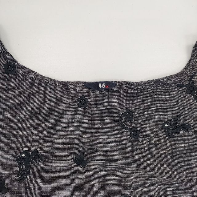 45R/45rpm 歳時記カディ刺繍馬比古ブラウス 定価46200円 ブラウス シャツ チャコールグレー レディース フォーティーファイブアールピーエム【中古】6-0415M∞_2