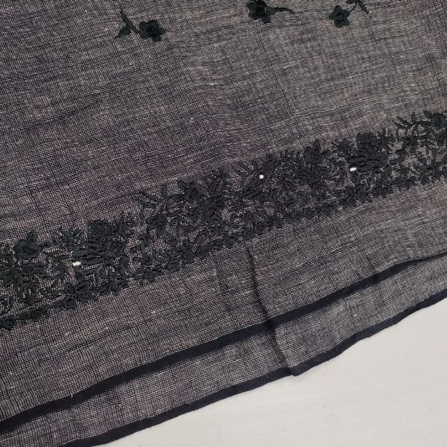 45R/45rpm 歳時記カディ刺繍馬比古ブラウス 定価46200円 ブラウス シャツ チャコールグレー レディース フォーティーファイブアールピーエム【中古】6-0415M∞_4