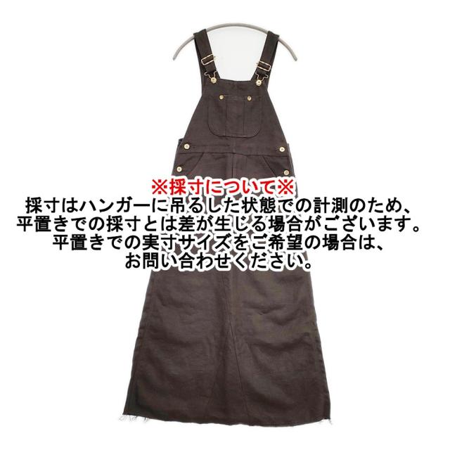 DELIY LINEN CANVAS JUMPER DRESS ジャンパースカート カットオフ リネン サロペット ブラウン レディース デリー【中古】6-0321M△_6