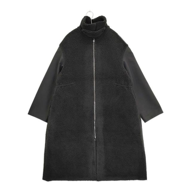 VACHEMENT ヴァシュモン リサイクルシェルタフタ×ボア リバーシブルコート 38 定価79200円 VL-32-203 コート ブラック レディース【中古】6-0309T♪