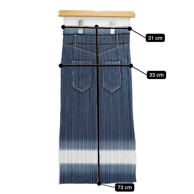 美品 PLEATS PLEASE セットアップ デニム転写 トップス ロング丈