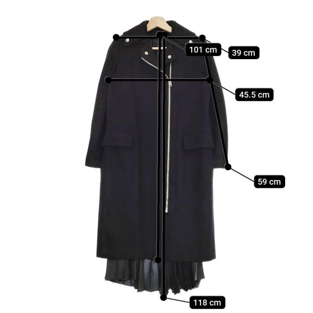 REKISAMI ラインドライブ筋目 ライダースコート 大きさ1 厚地の外套 黒いこと レディース レキサミ【中古】4-1217T♪