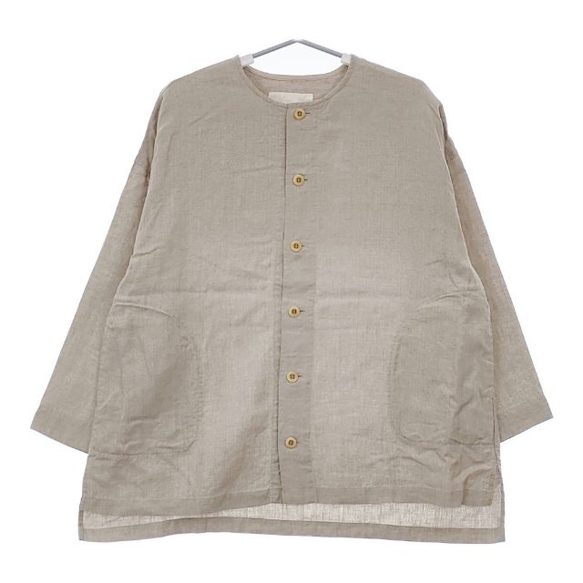 nest Robeノーカラージャケット 美品】nest Robe ウールブークレ ノー