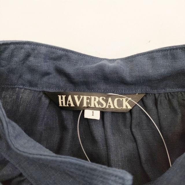 HAVERSACK リネン ギャザー リボン ワンピース サイズ1 ワンピース ネイビー レディース ハバーサック【中古】6-0326M◎