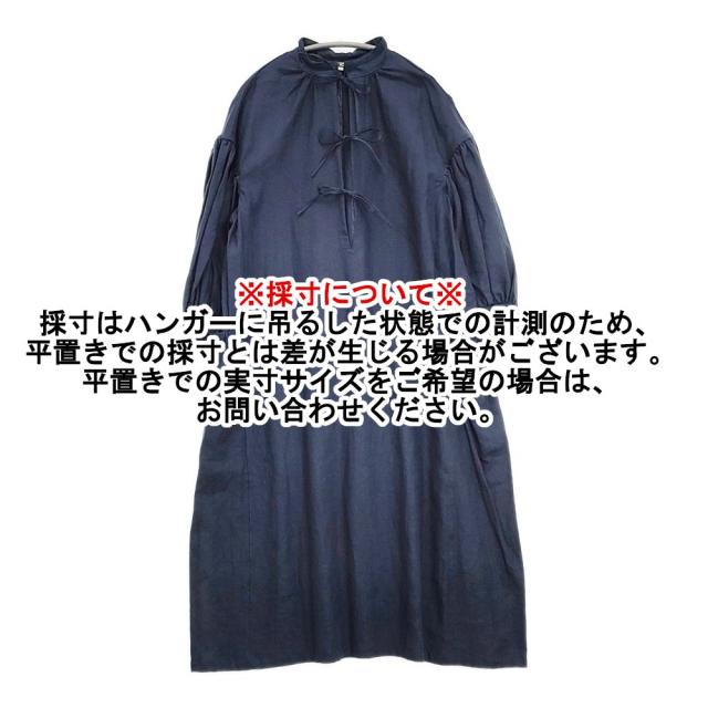 HAVERSACK リネン ギャザー リボン ワンピース サイズ1 ワンピース ネイビー レディース ハバーサック【中古】6-0326M◎