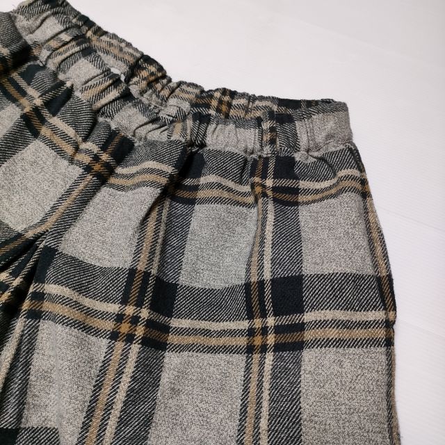 nest Robe コットンヘビーツイル チェックキュロットパンツ 01233-1028