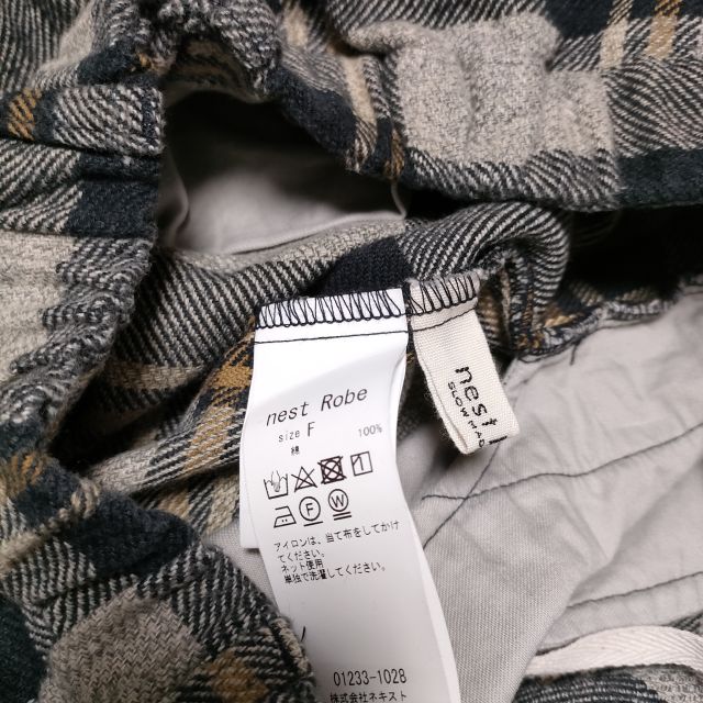 nest Robe コットンヘビーツイル チェックキュロットパンツ 01233-1028