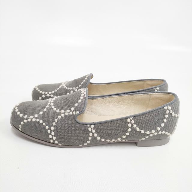 mina perhonen tambourine 23.5cm スリッポン グレー レディース ミナペルホネン【中古】5-0615M◎