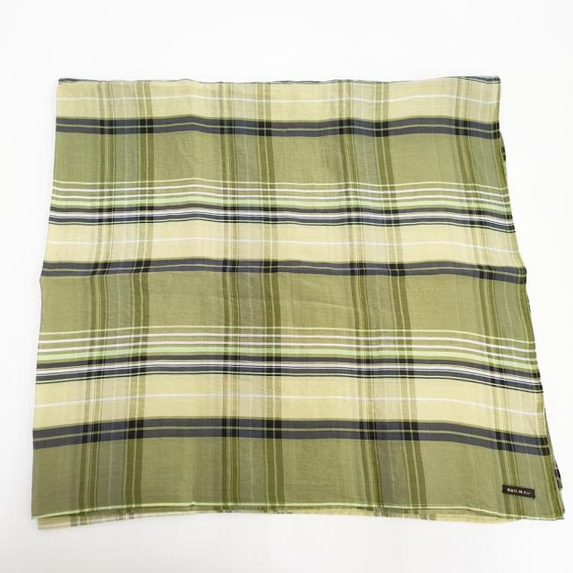 R&D.M.Co- チェック 大判 ショール ストール キミドリ レディース オールドマンズテーラー【中古】5-0615M◎