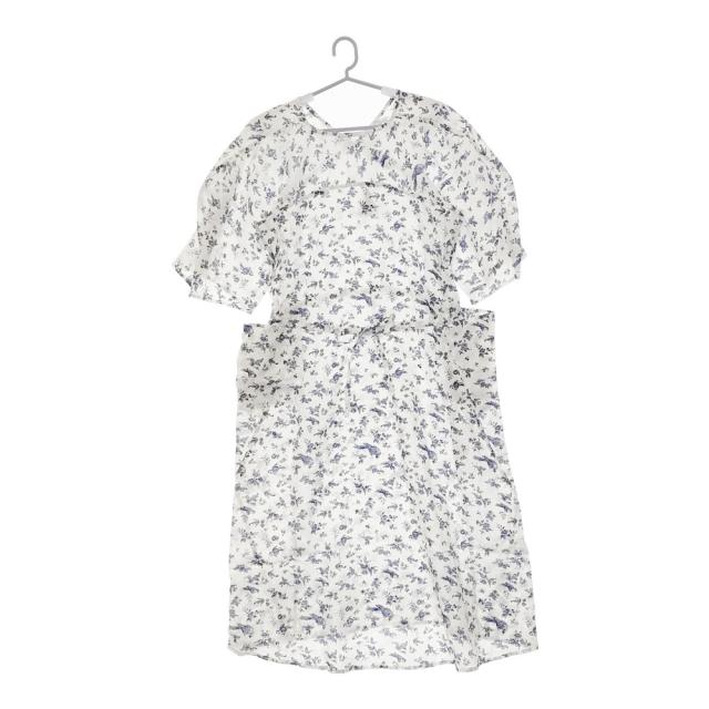 R&D.M.Co- GARDEN ガーデン ドローストリングドレス 6748 定価66000円 ワンピース 24SS ホワイト ブルー オールドマンズテーラー【中古】5-0309M♪