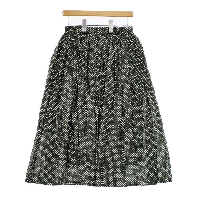 maison de SOIL インド製 80’S コットンスモールスクエアブロックプリントギャザースカート ロングスカート グリーン レディース メゾンドソイル【中古】5-0616M∞