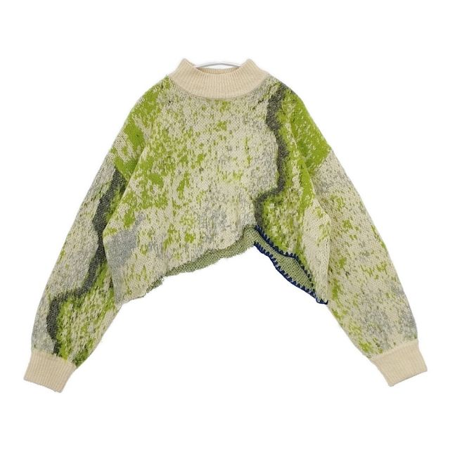 AMERI UND RUST ART KNIT TOP セーター ニット グリーン ベージュ レディース アメリ【中古】5-1009T∞