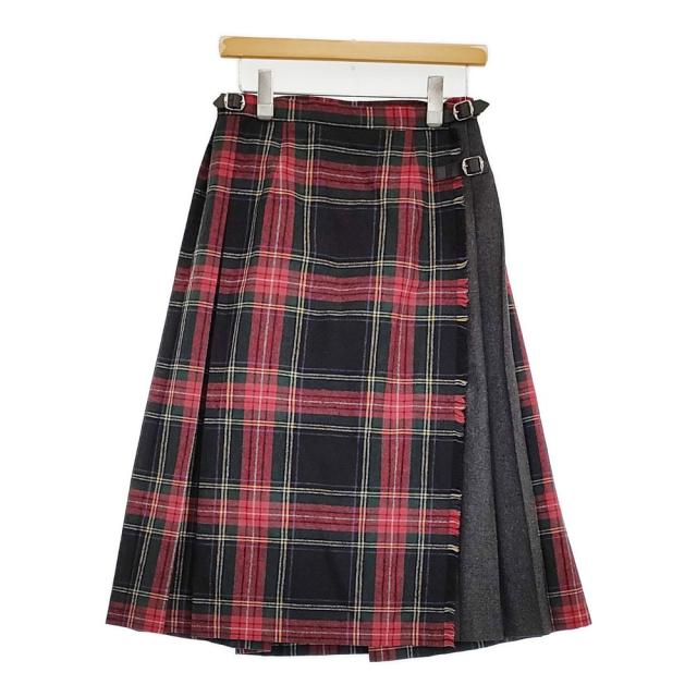 O’NEIL OF DUBLIN/Dessin 別注 C5073BWP-DSN サイズGB10 プリーツ チェック スカート レッド ブラック レディース オニールオブダブリン/デッサン【中古】5-1206T♪