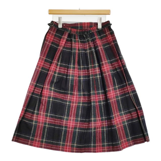 O’NEIL OF DUBLIN/Dessin 別注 C5073BWP-DSN サイズGB10 プリーツ チェック スカート レッド ブラック レディース オニールオブダブリン/デッサン【中古】5-1206T♪