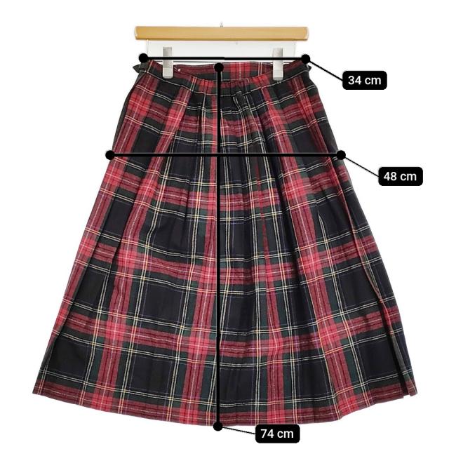 O’NEIL OF DUBLIN/Dessin 別注 C5073BWP-DSN サイズGB10 プリーツ チェック スカート レッド ブラック レディース オニールオブダブリン/デッサン【中古】5-1206T♪