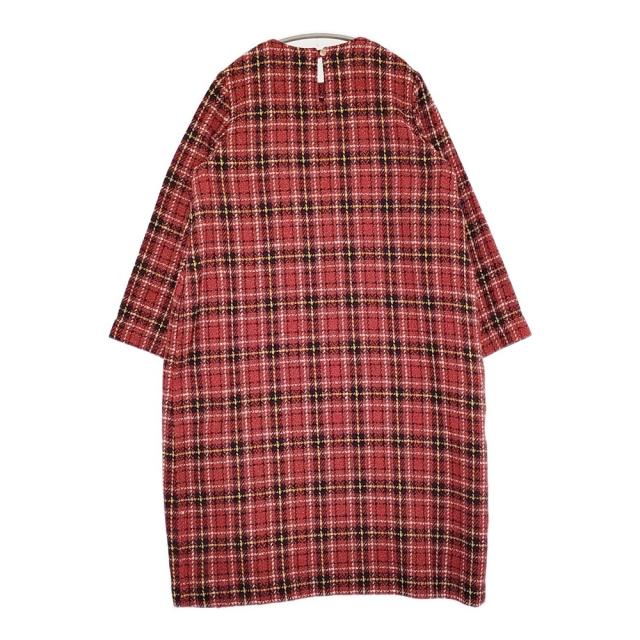 45R/45rpm キラキラタータンDRESS ウールシルク チェック ワンピース レッド レディース フォーティーファイブアールピーエム【中古】5-1206T♪_1