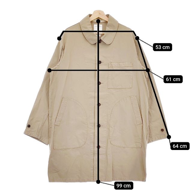VISVIM 23AW POINTER COAT 0123205013030 加工 ポインター コート 23AW ベージュ メンズ ビズビム/ヴィズヴィム【中古】5-0108M∞_8