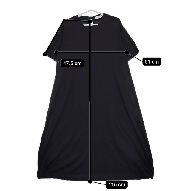 atelier naruse コットンカットソー コクーンワンピース  定価21450円 na-F03085 ワンピース 22SS ブラック レディース アトリエナルセ【中古】5-0706S∞_3